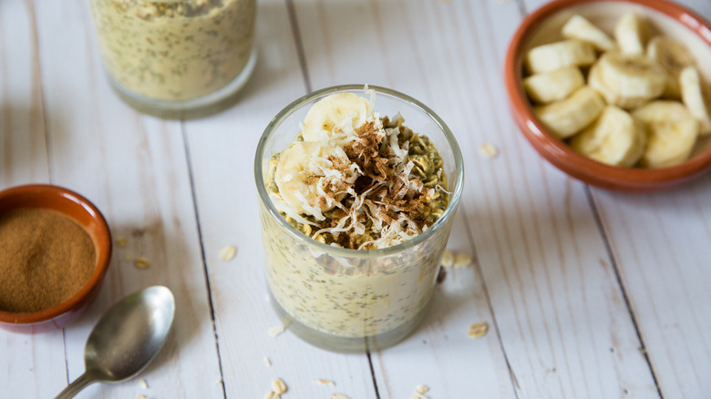 Thai overnight oats on table