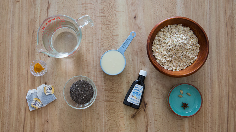 overnight oats ingredients on table