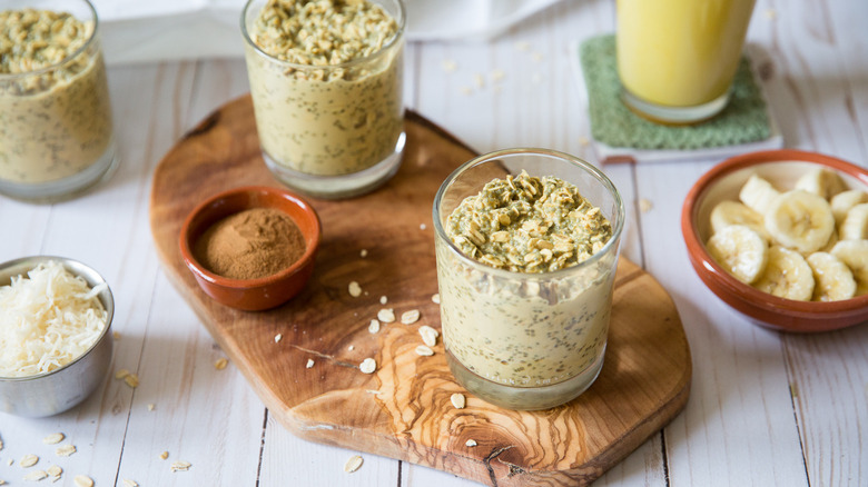 overnight oats served on table