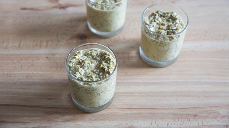 overnight oats in individual glasses