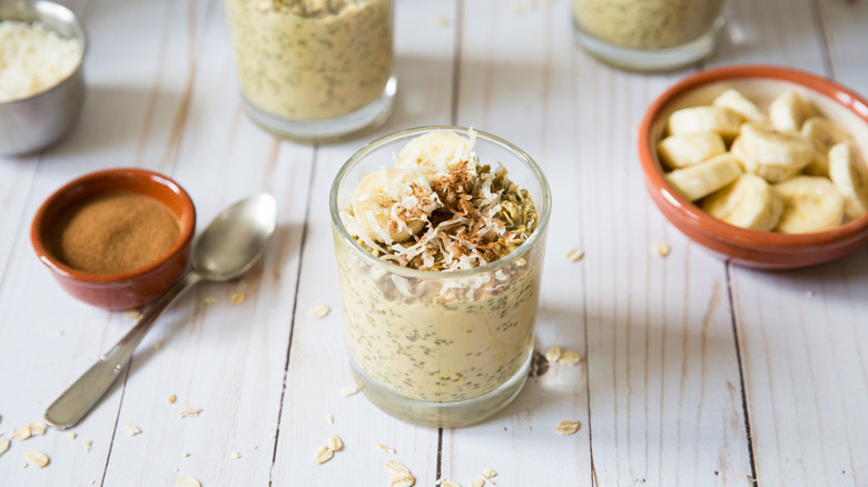 overnight oats served on table