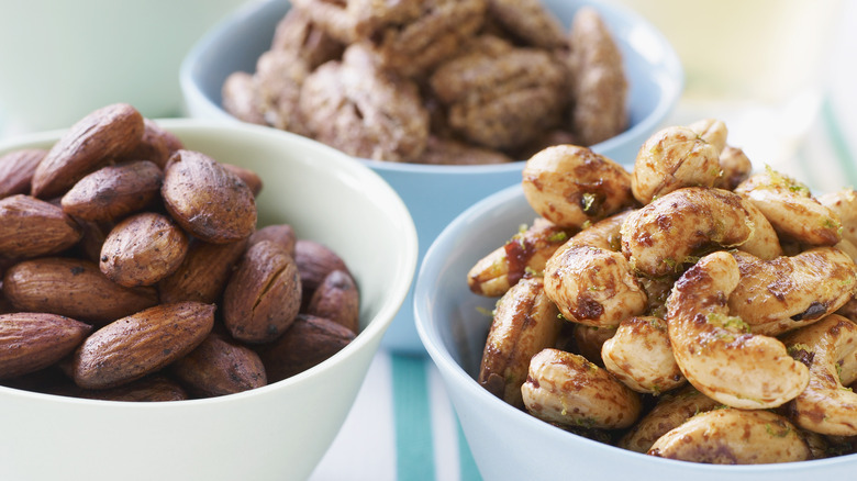 spiced nuts in bowls