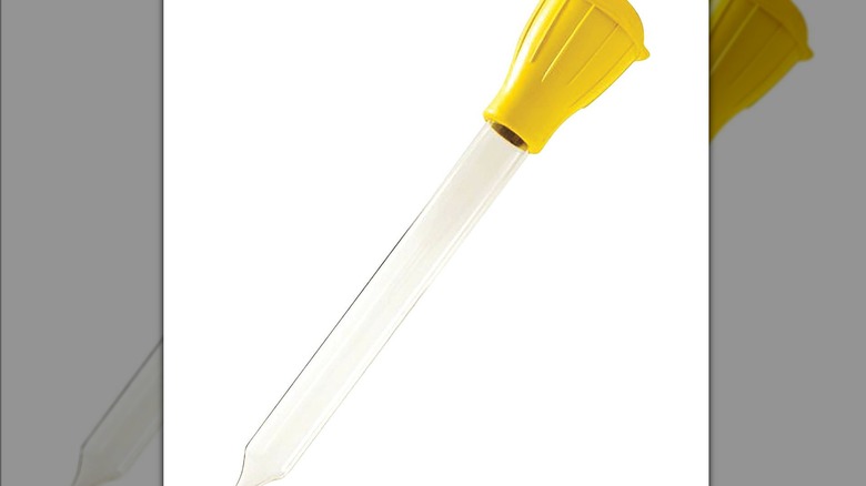 Clear baster with yellow bulb