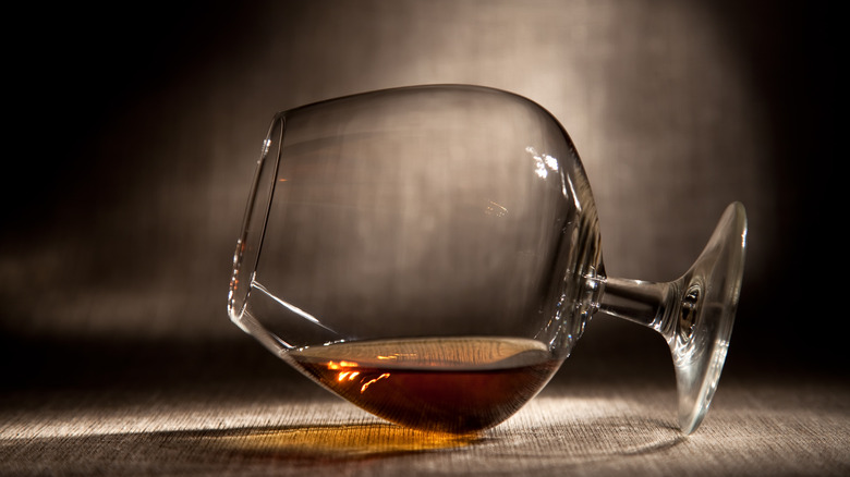 Brandy snifter on its side