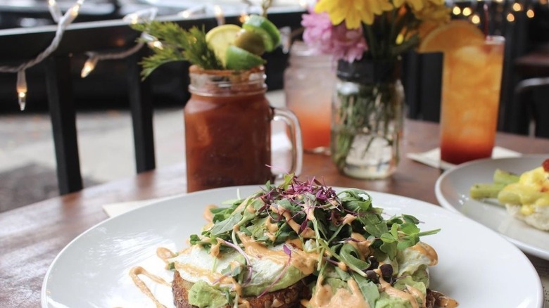 avocado toast and Bloody Mary