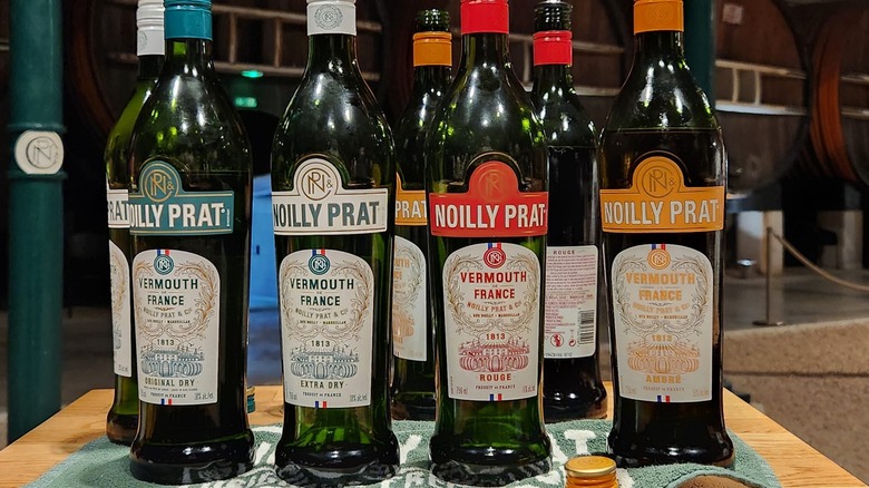 Noilly Prat lineup at winery bar