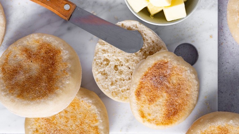 Butter and English muffin