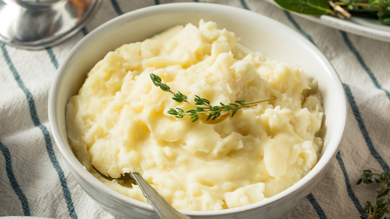 fluffy mashed potatoes in bowl