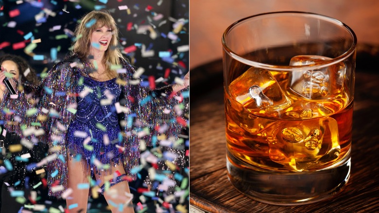 Taylor Swift in confetti and Old Fashioned