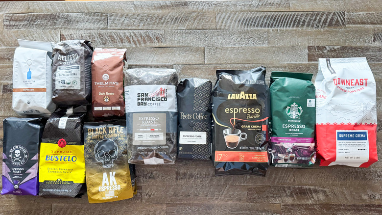 Espresso beans on a table