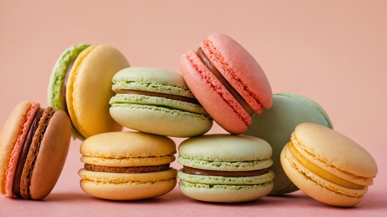 Stack of colorful macarons