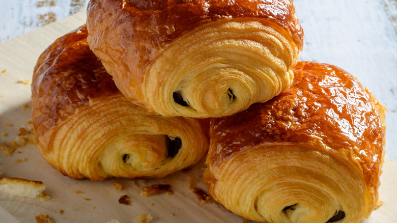 Pain au Chocolat on cutting board