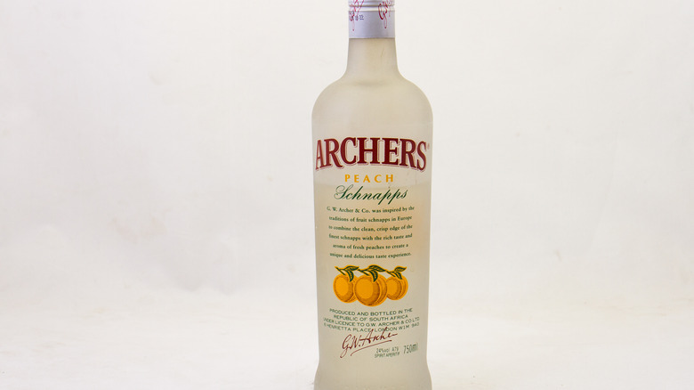 Archers peach schnapps bottle