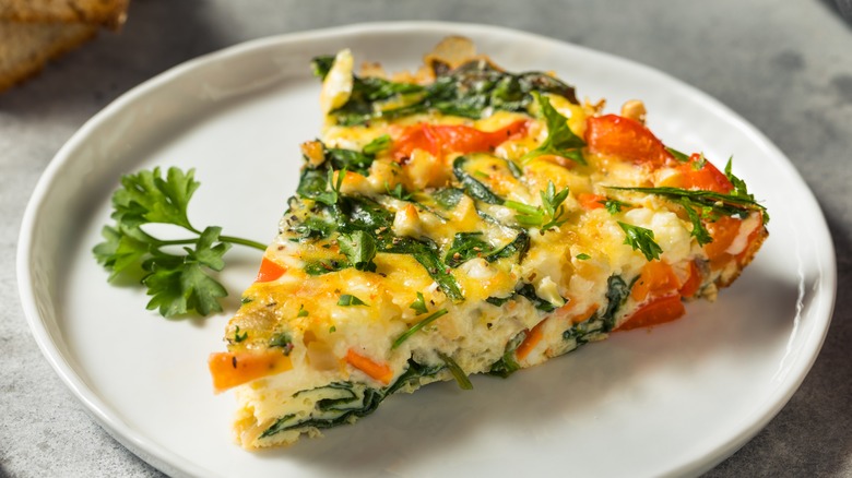 vegetable frittata slice