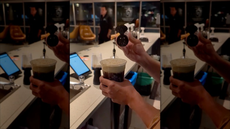 Adding crunchy topping to cold brew
