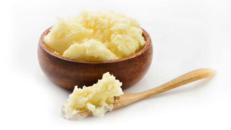 Ghee in wooden bowl