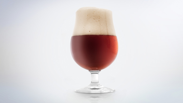Red ale in glass