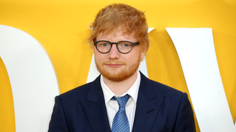 Ed Sheeran in navy suit