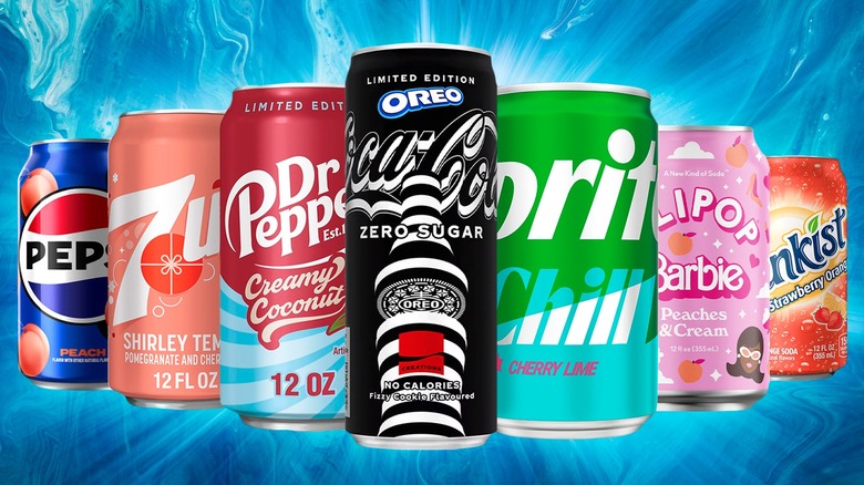 Seven different new soda flavors of 2024.