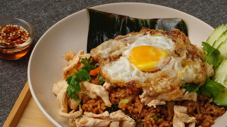fried rice with egg in bowl