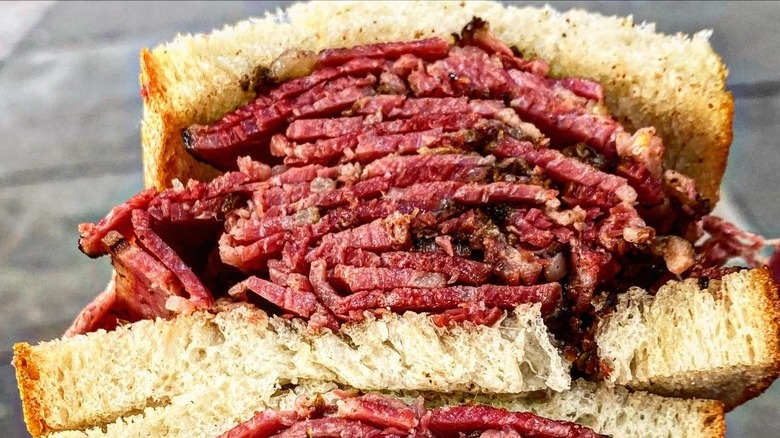 Pastrami Queen overstuffed pastrami sandwich