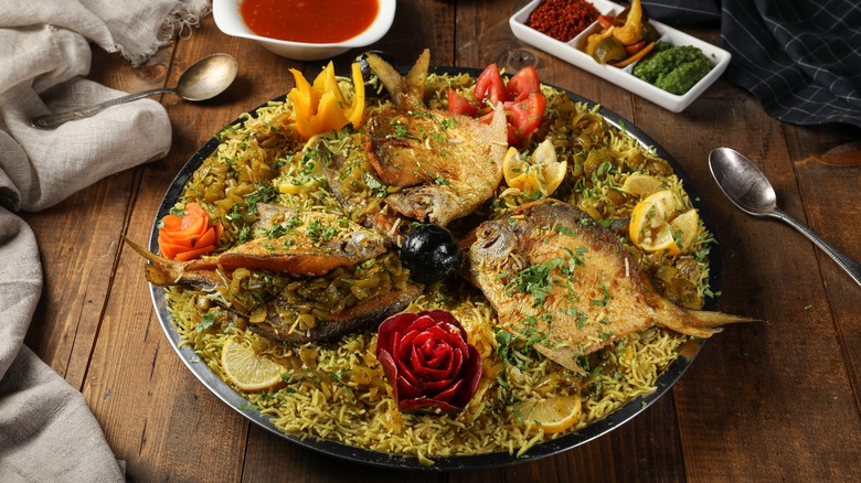 spiced rice and fish dish