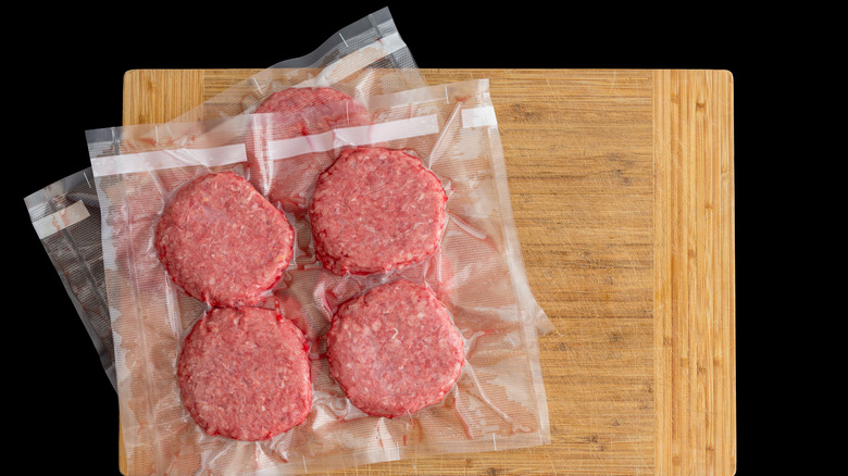 Vacuum sealed hamburger patties