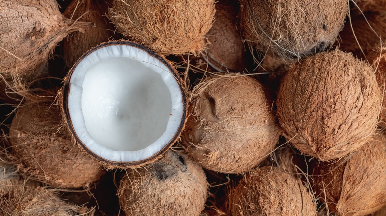 coconuts with open half