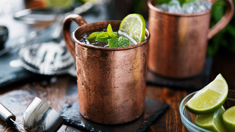 Moscow Mule in copper mug