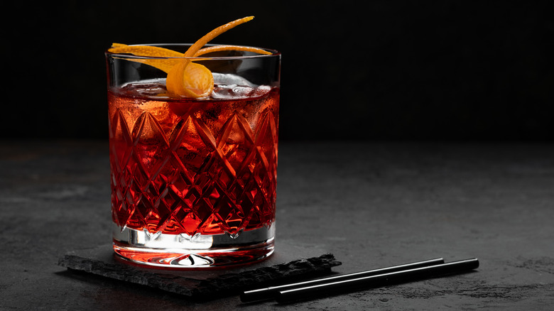 Negroni with orange twist 