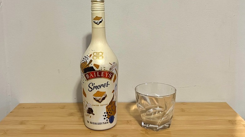 Baileys S'mores bottle and glass