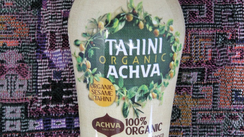 bottle of Achva tahini 