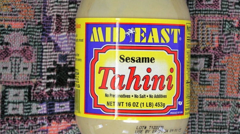 bottle of Mid East tahini