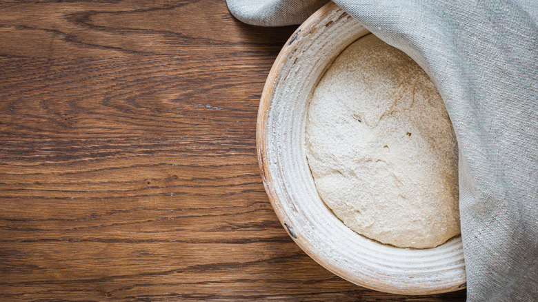 Covered dough fermenting