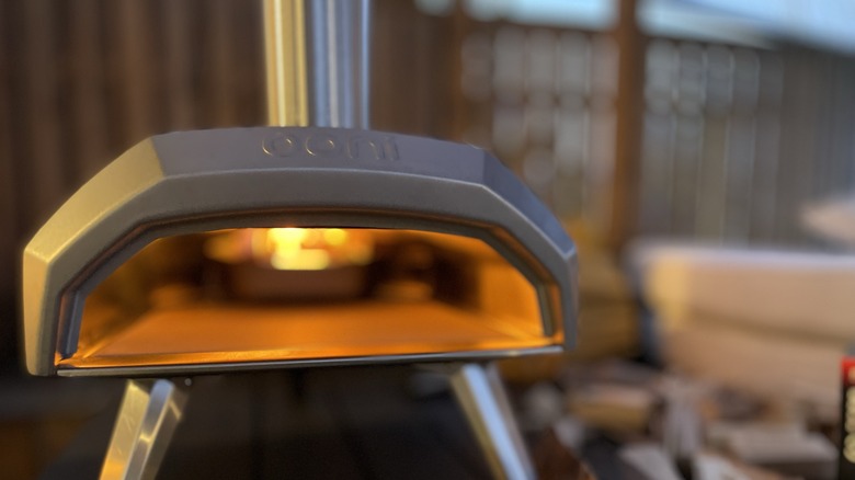 Ooni pizza oven on table