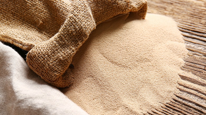 Organic yeast on wood table