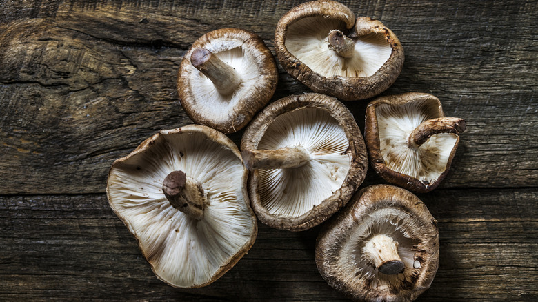 Basket of shiitake mushrooms