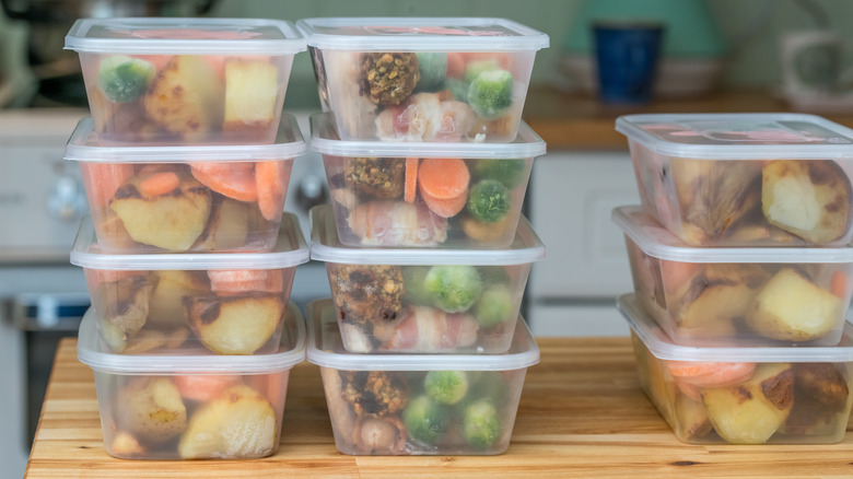 Frozen meals in containers