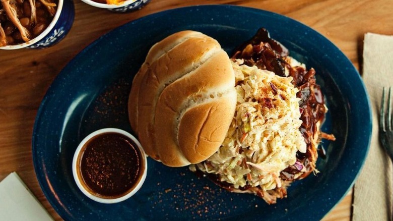 barbecue sandwich with slaw