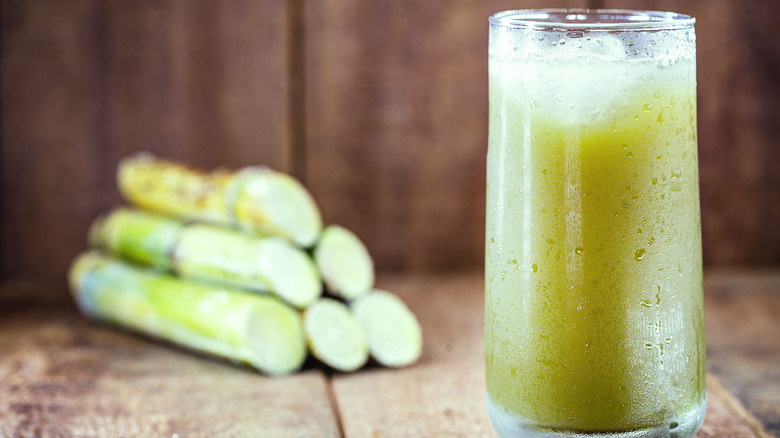 Sugar cane juice in glass