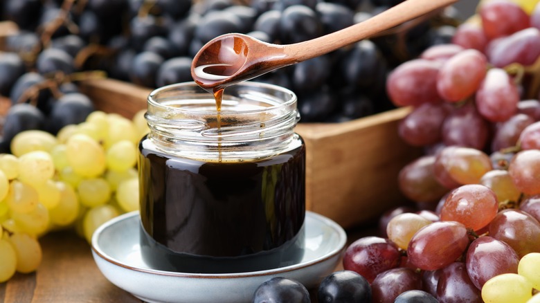 Jar of grape molasses