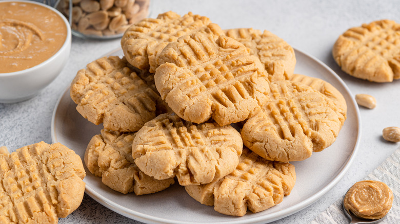 peanut butter cookies on plate