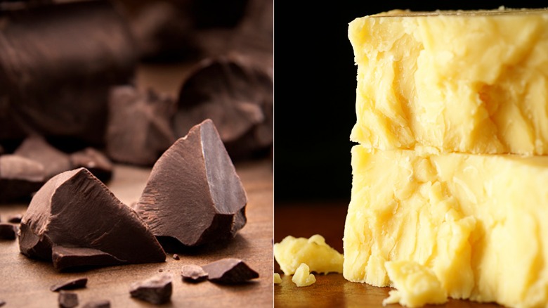 Dark chocolate and cheddar cheese