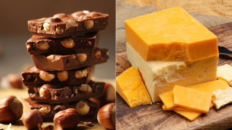 Nutty chocolate and cheddar blocks