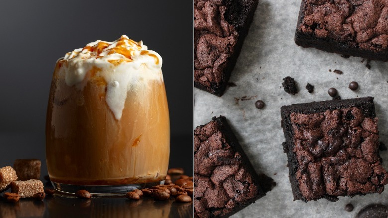 caramel coffee dark chocolate brownie