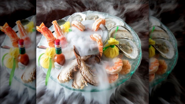 Shellfish platter on ice