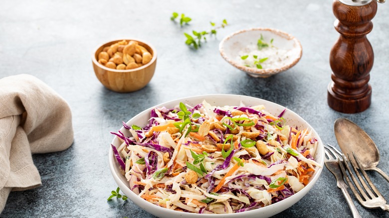 Asian coleslaw with peanuts