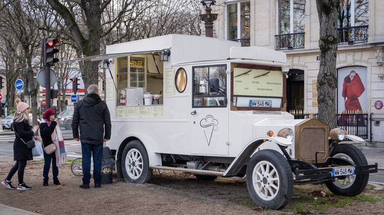 white street food truck