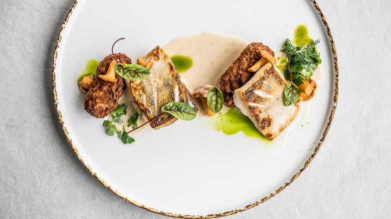 elegant fish and morels