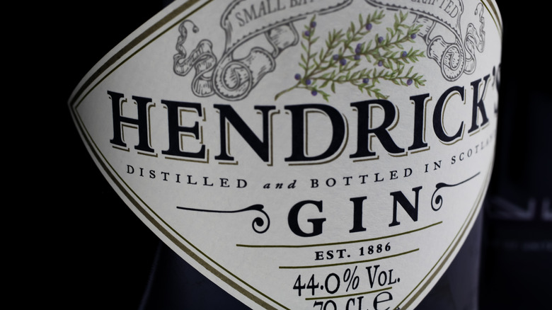 bottle of Hendrick's gin